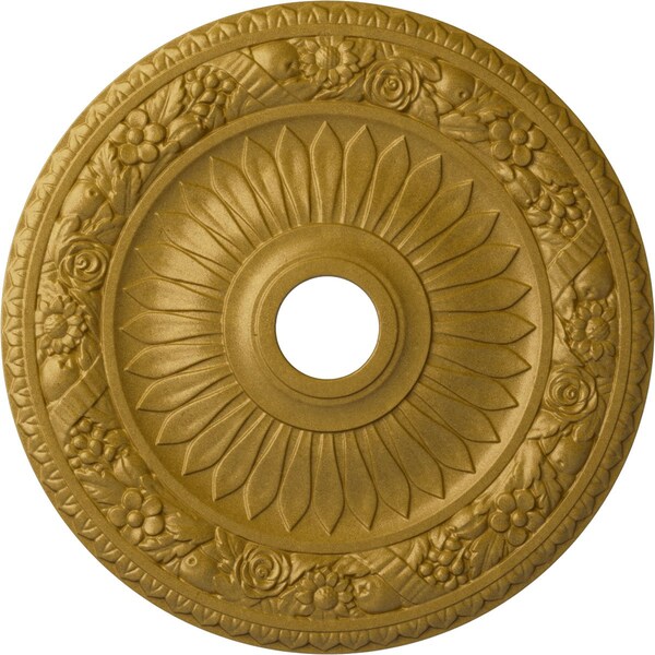 Ekena Millwork Bellona Ceiling Medallion (Canopies up to 3 5/8"), 23 5/8"OD x 3 5/8"ID x 1 1/8"P, Pharaohs Gold CM23BEPGS - main